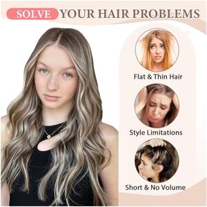 Luxurious Blonde Wavy Hair Extensions 6 Clips